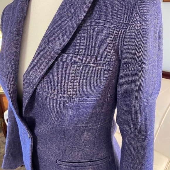 Banana Republic Purple Wool Blend Lined Blazer Size 0 Petite - Picture 5 of 9